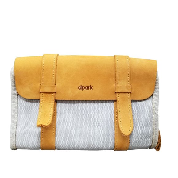 DPark Other - DPark Twofold Multifunctional Phone Digital Storage Bag Grey Canvas Tan Leather